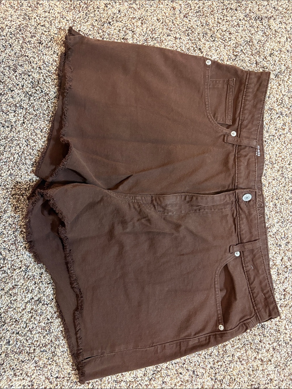 Arizona Jean Company Brown Frayed Hem Denim Shorts